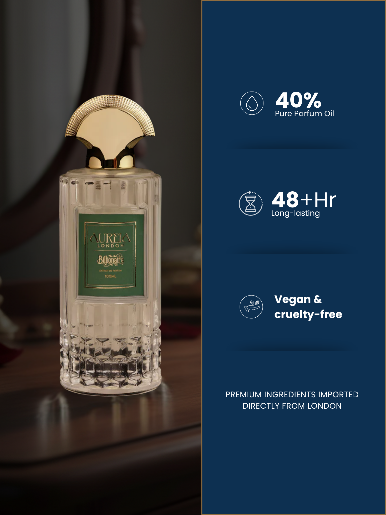 Billionaire By Aureia London - 100ml Oil-Based | 48 Hours Long Lasting Extrait de Parfum