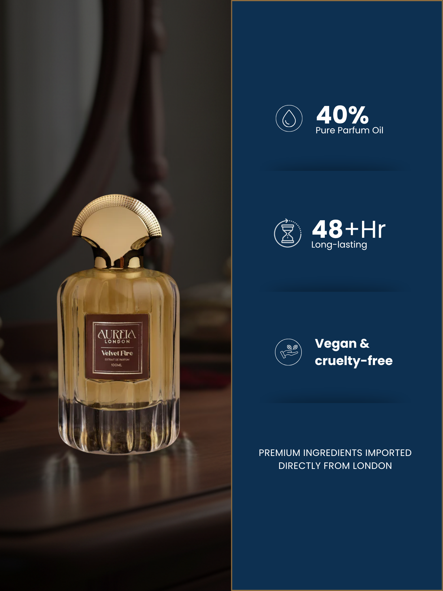 Velvet Fire By Aureia London - 100ml Oil-Based | 48 Hours Long Lasting Extrait de Parfum