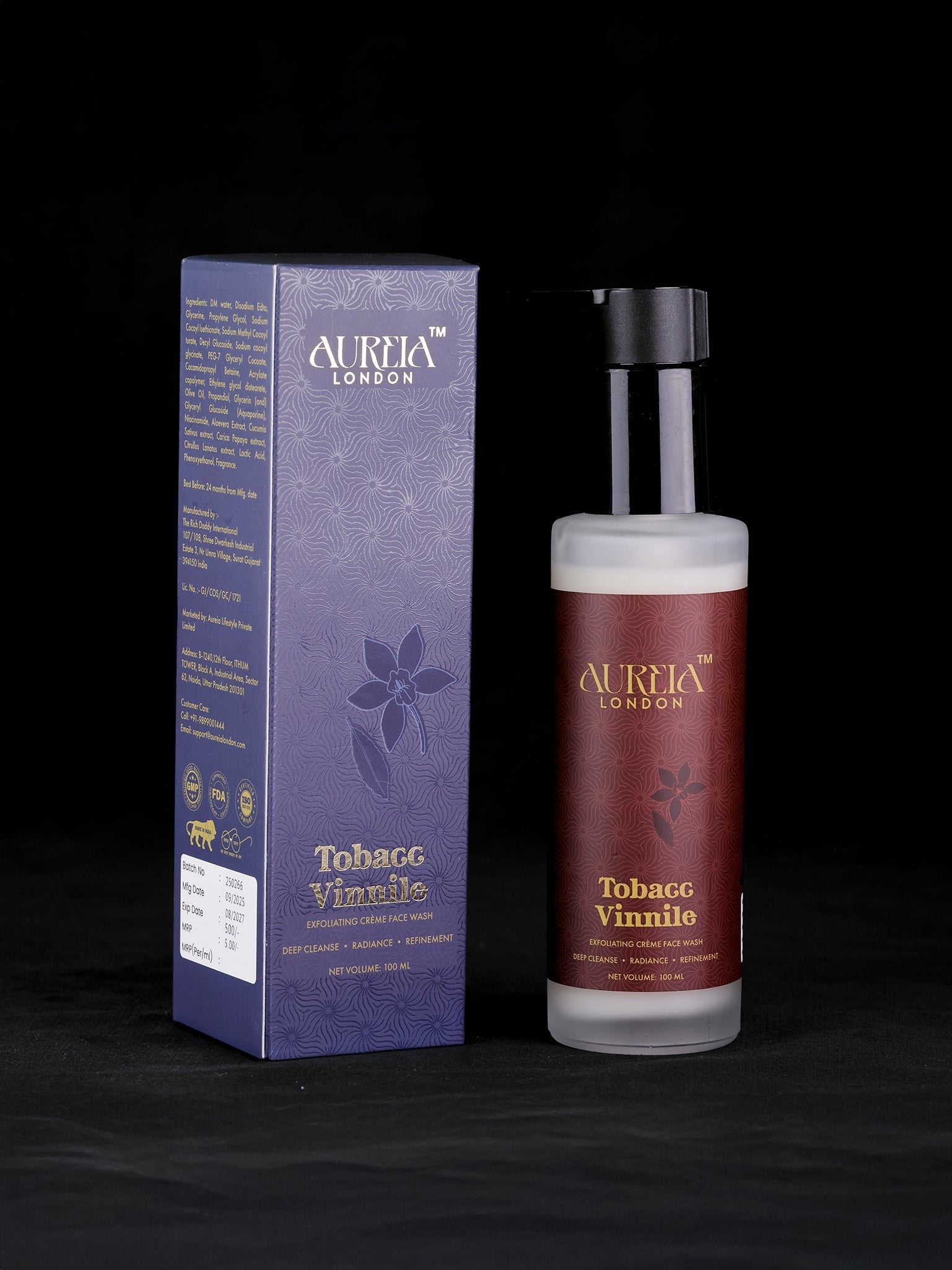 Tobacc Vinnile Power Refresh Face Wash By Aureia London - 100ml Aureialondon