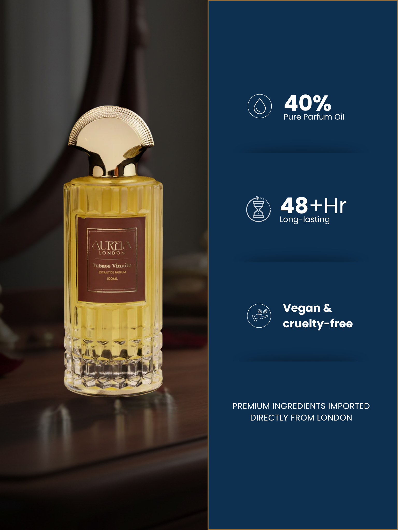 Tobacc Vinnile By Aureia London - 100ml Oil-Based | 48 Hours Long Lasting Extrait de Parfum