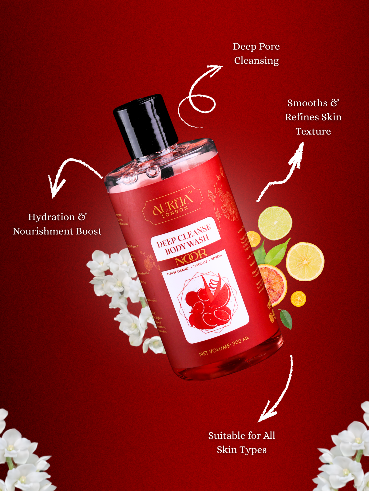 Noor Deep Cleanse Body Wash By Aureia London - 300ml Aureialondon