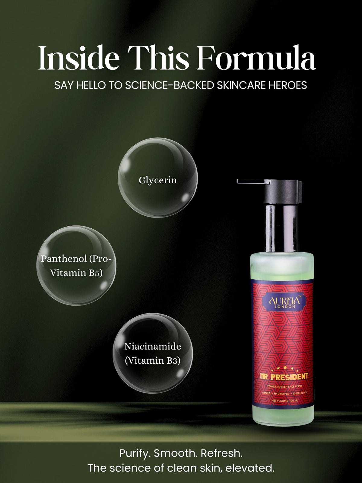 Mr President Power Refresh Face Wash By Aureia London - 100ml Aureialondon