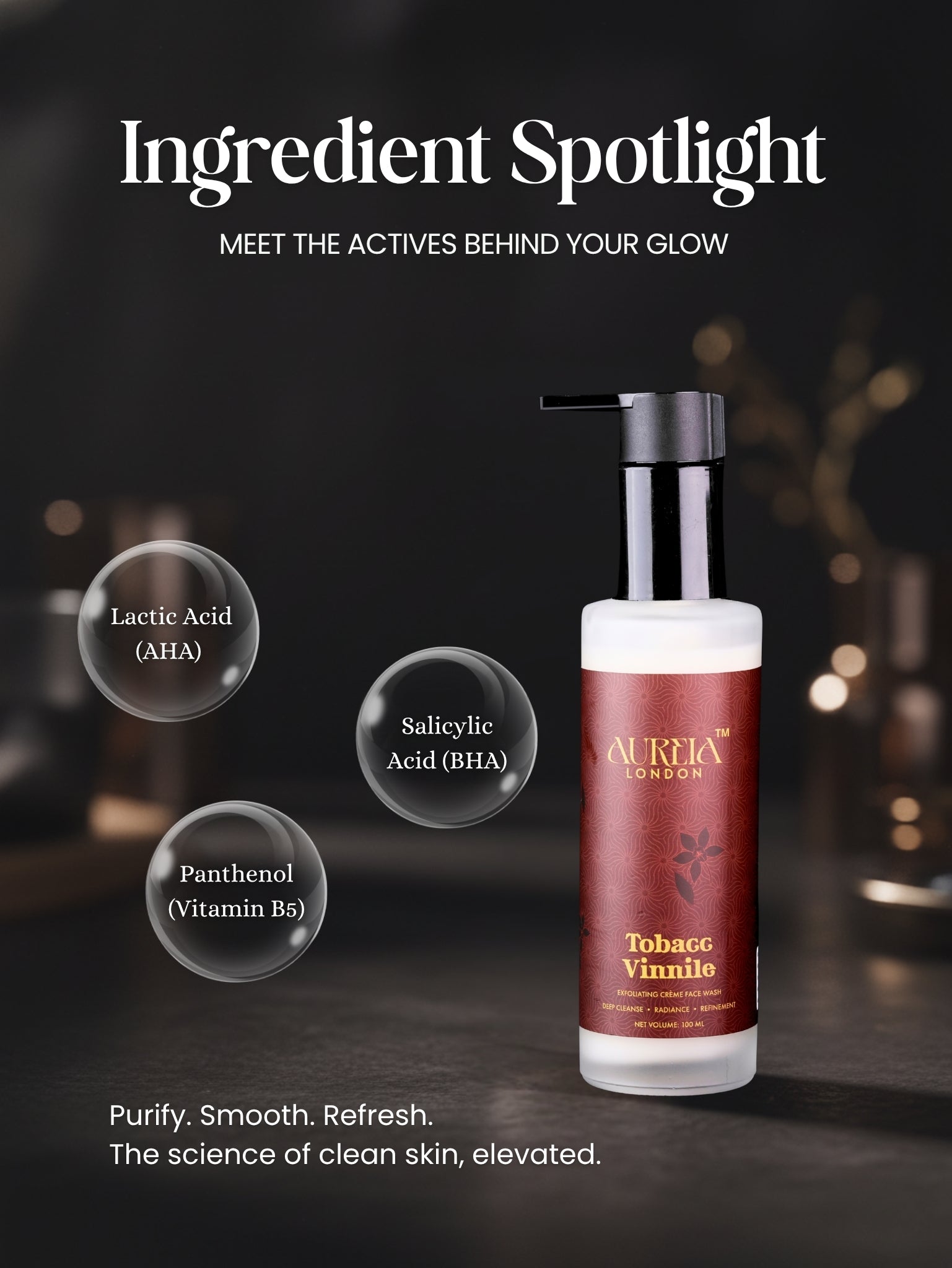 Tobacc Vinnile Power Refresh Face Wash By Aureia London - 100ml Aureialondon