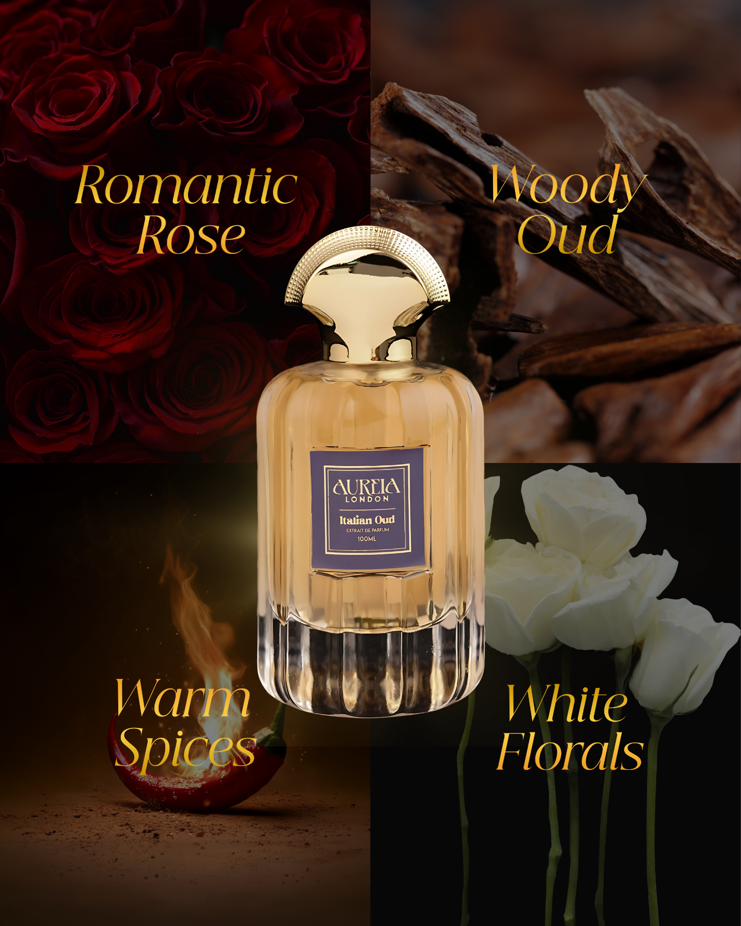 Italian Oud By Aureia London - 100ml Oil-Based | 48 Hours Long Lasting Extrait de Parfum